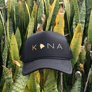 Kona Big Island Black Trucker Hat