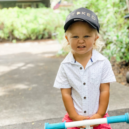 Stoked Big Island Black Trucker Hat - Keiki