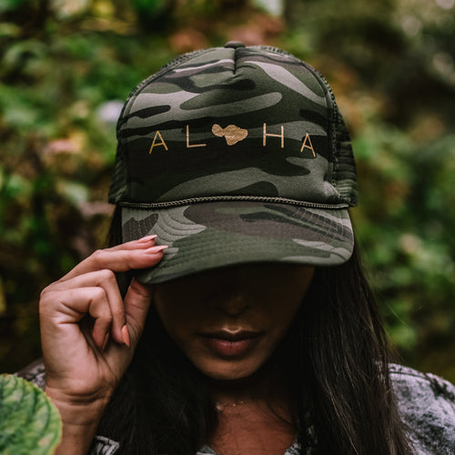 Aloha Maui Camo Trucker Hat
