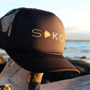 Soko (South Kona) Big Island Black Trucker Hat