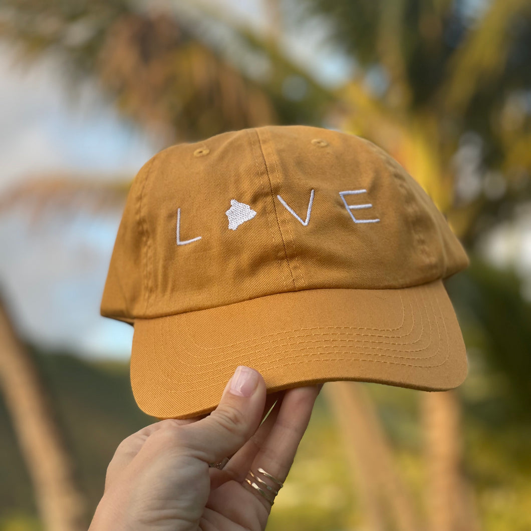 Love Big Island Dad Hat - Yellow