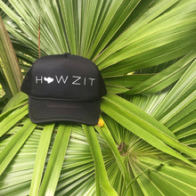 Load image into Gallery viewer, Howzit Maui Black Trucker Hat